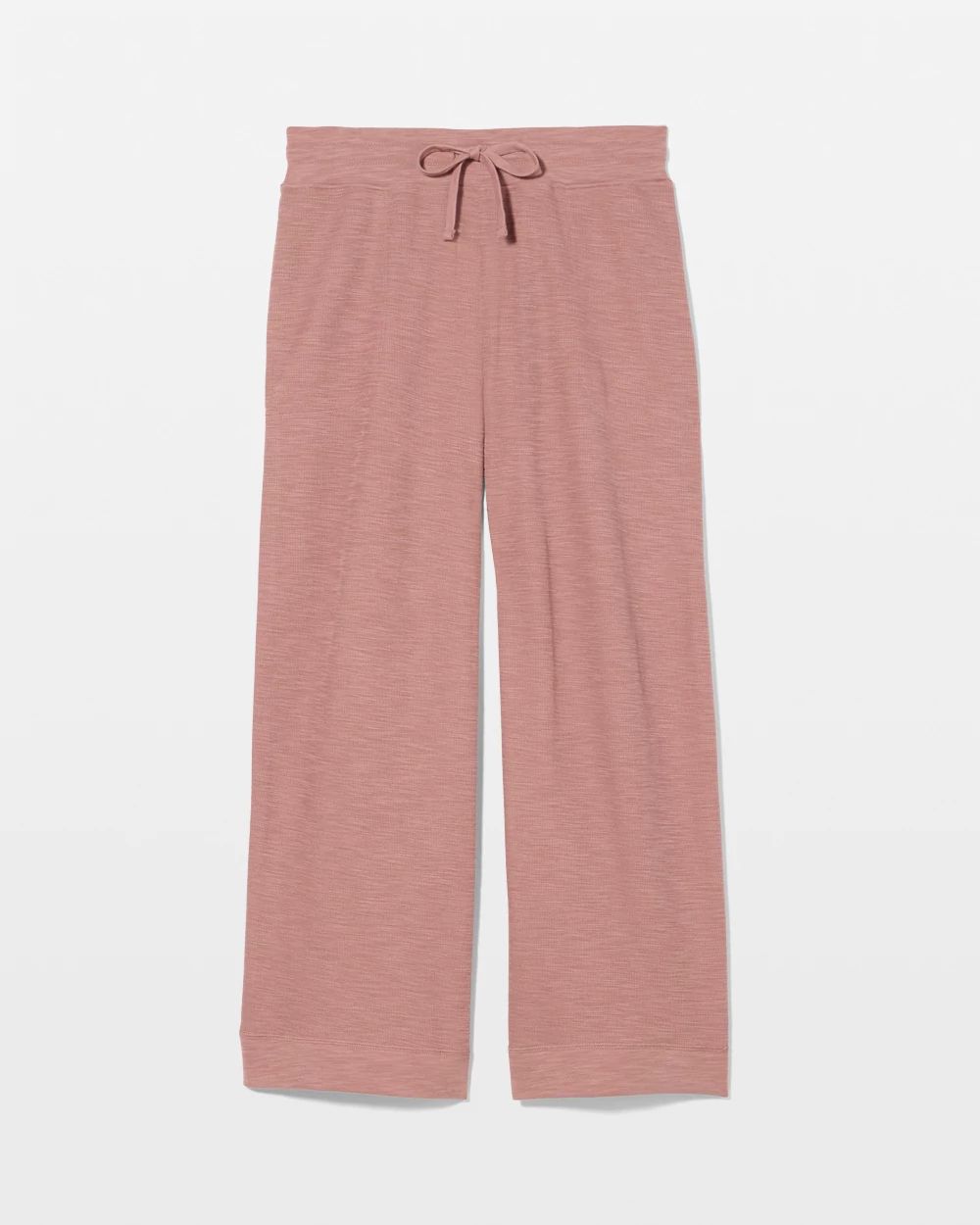 Slub French Terry Relaxed Wide Leg Ankle Pants | Soma